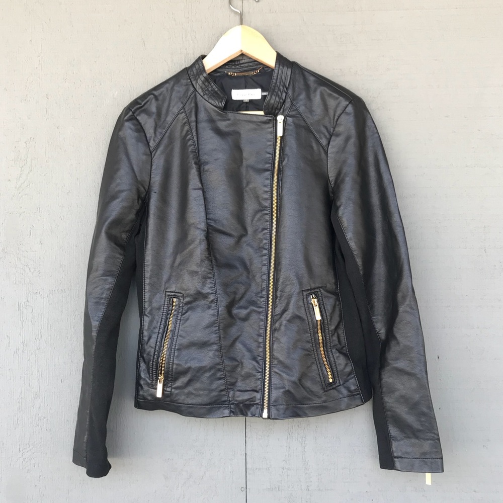 Calvin Klein black leather blazer jacket (small)